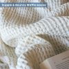 100% Cotton Waffle Weave Throw Blanket 50x70 inch Ivory Color Lightweight Soft and Breathable Throw Blanket for All Season Skin Friendly Blanket for C