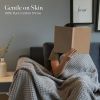 100% Cotton Waffle Weave Throw Blanket 50x60 inch Mineral Gray Color Lightweight Soft and Breathable Throw Blanket for All Season Skin Friendly Blanke