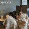 100% Cotton Waffle Weave Throw Blanket 50x70 inch Sand Color Lightweight Soft and Breathable Throw Blanket for All Season Skin Friendly Blanket for Co