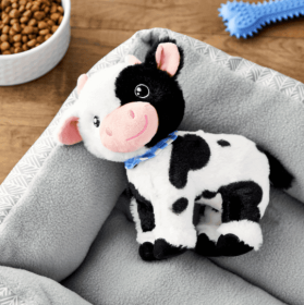 Vibrant Life Plush Cow Dog Toy, Chew Level 3