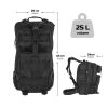Military Tactical Backpacks Molle System Black Color multi-compartment and zippered closure pocket