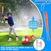 2 In 1 Water Sprinkler Baseball Helicopter Toy for Kids 360°Rotating Water Tee Ball Set for Backyard Lawn Pool Party Outdoor Summer Game for 3+ Years
