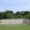 Outdoor Dog Kennel Silver 26.2'x13.1'x6.6' Galvanized Steel