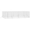 Outdoor Dog Kennel Silver 26.2'x13.1'x6.6' Galvanized Steel