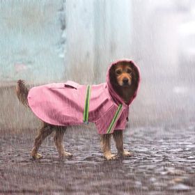 Waterproof Dog Raincoat, Leisure Lightweight, Reflective Rain Jacket with Hood (Color: Pink)